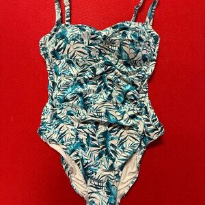 Tropical Leaf Print Kids Swimsuit